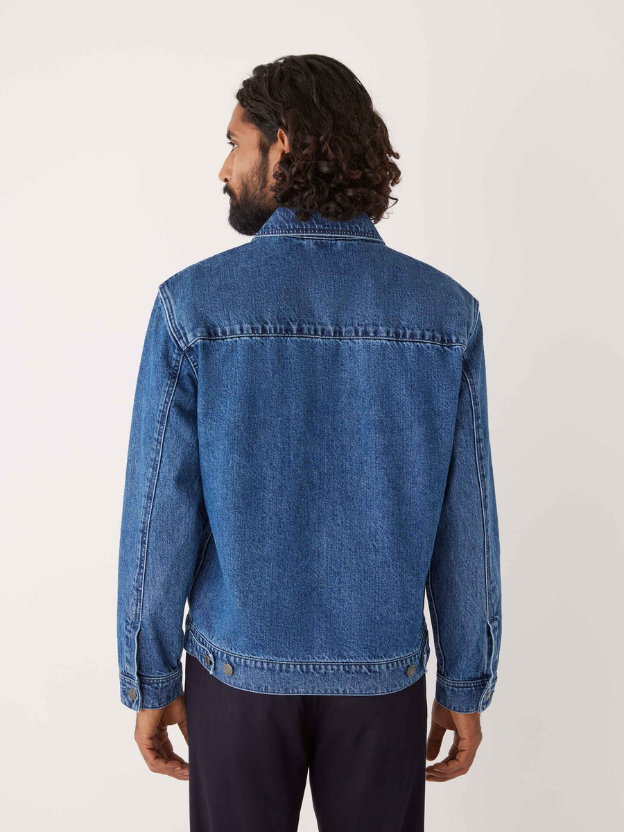 The Denim Zip Up Jacket in Vintage Blue