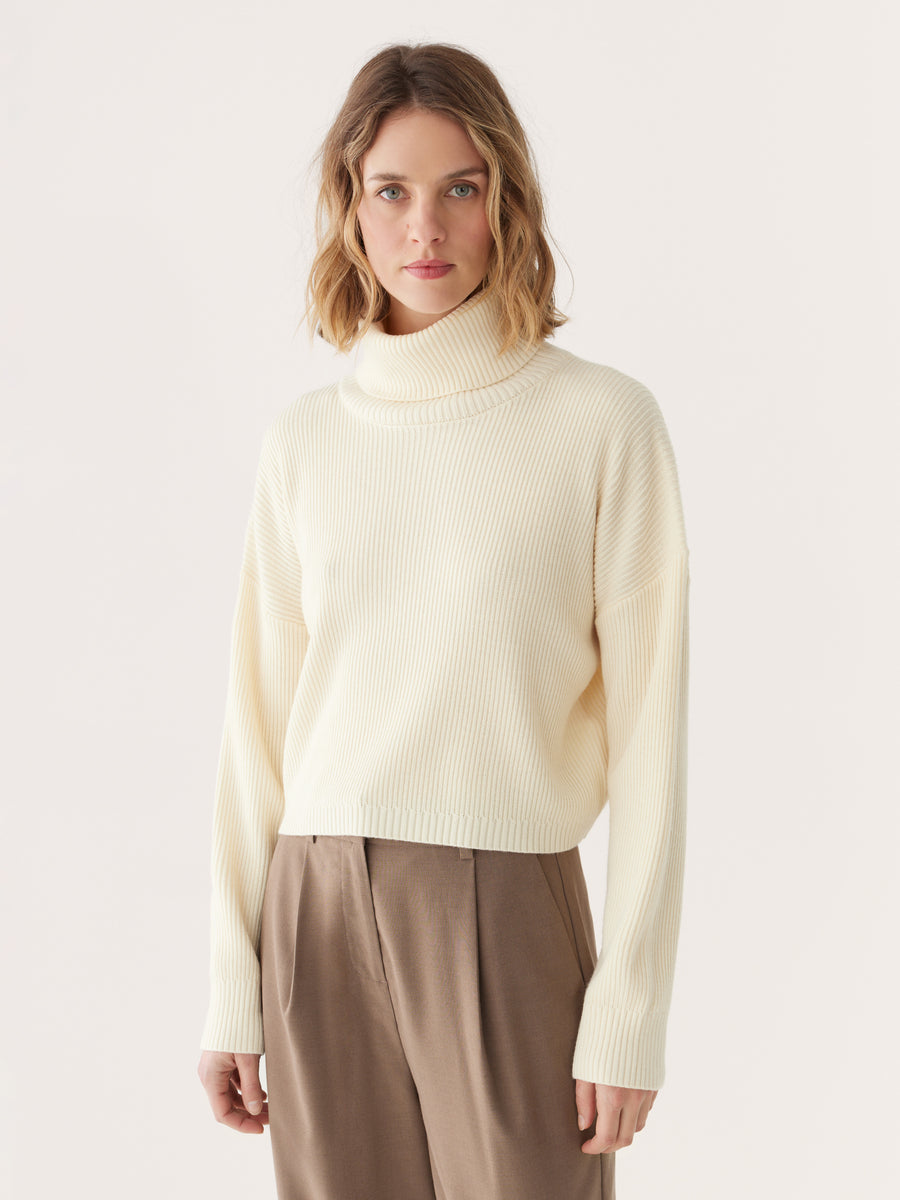 Boxy-fit turtleneck sweater