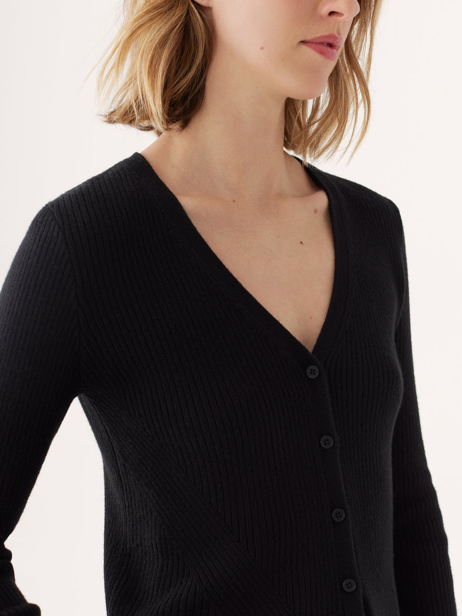 The Long Sleeve Ribbed Top in Black