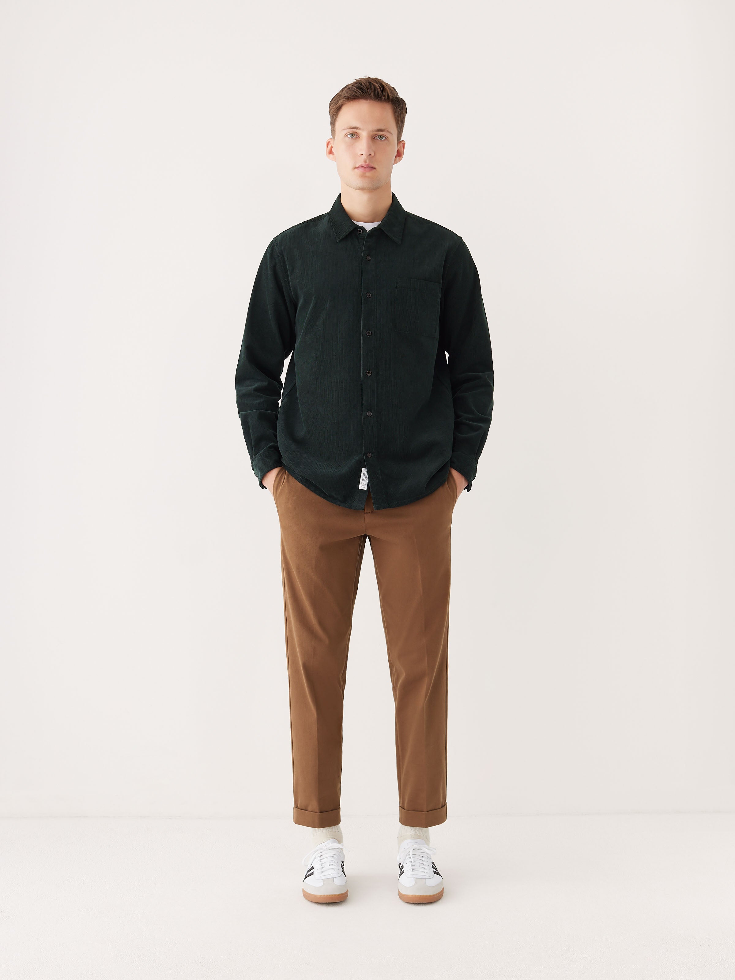 The Boxy Corduroy Shirt in Green