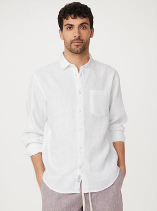 The Linen Shirt in Bright White