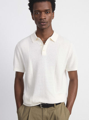 The Mixed-Stitch Polo in Cloud