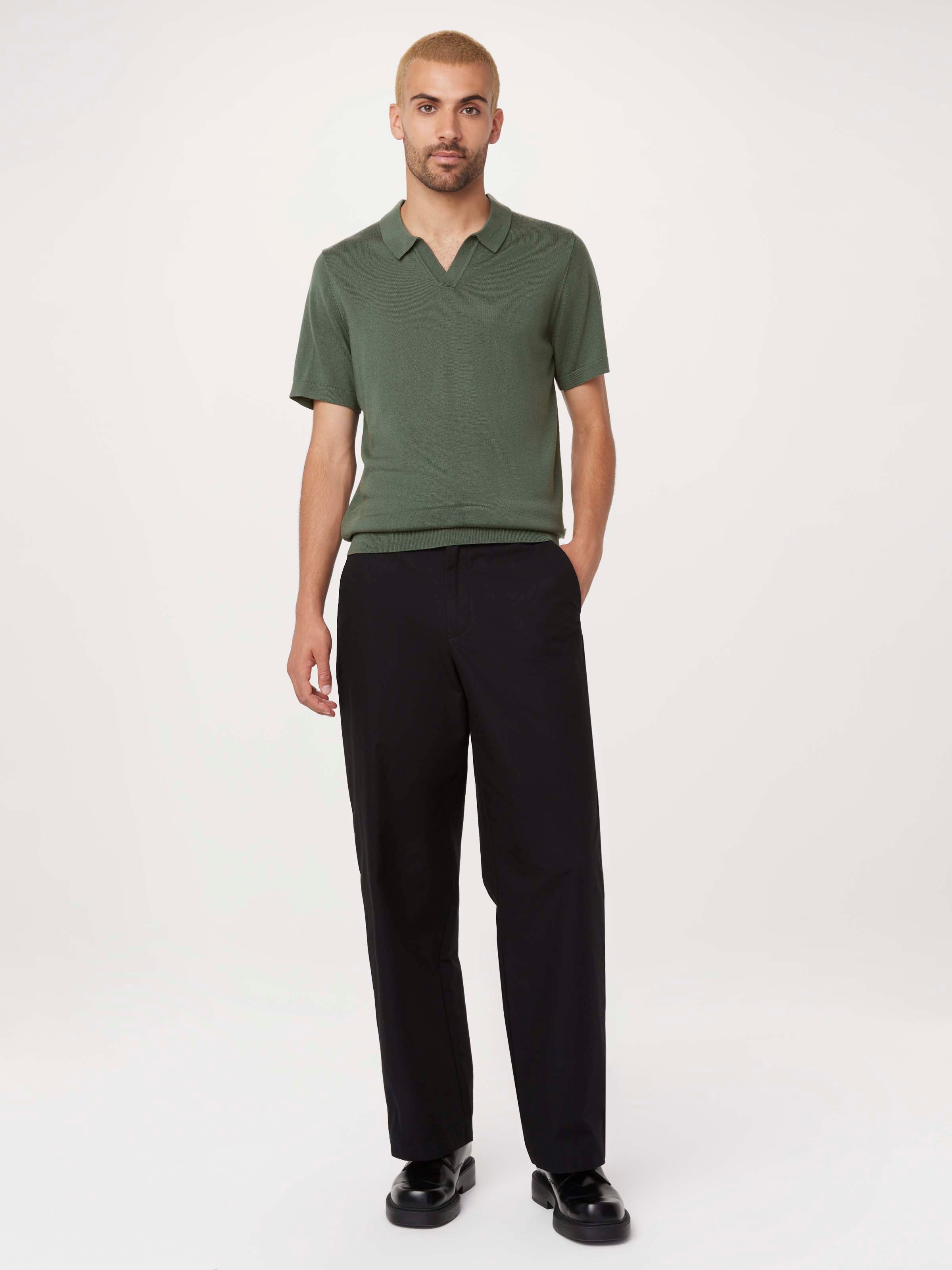 Green polo grey pants online