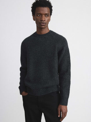 The Fuzzy Sweater in Grey Black