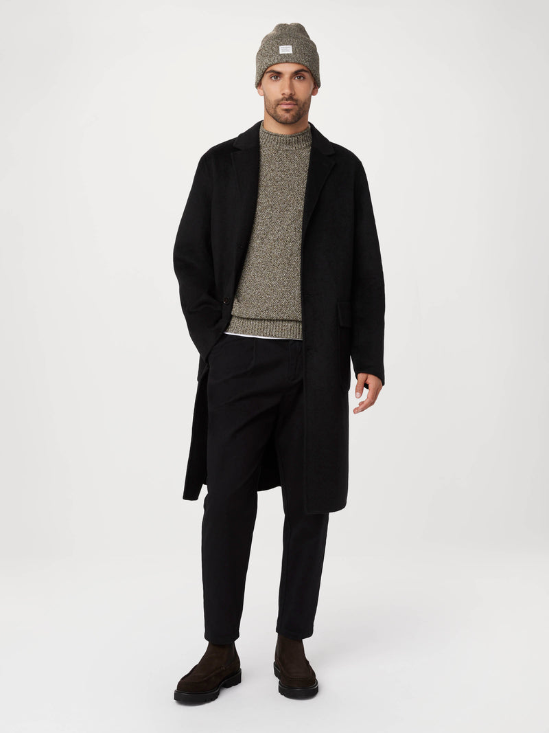 The Michel Recycled Wool Topcoat in Black Frank And Oak USA