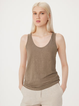 The Linen Tank in Taupe