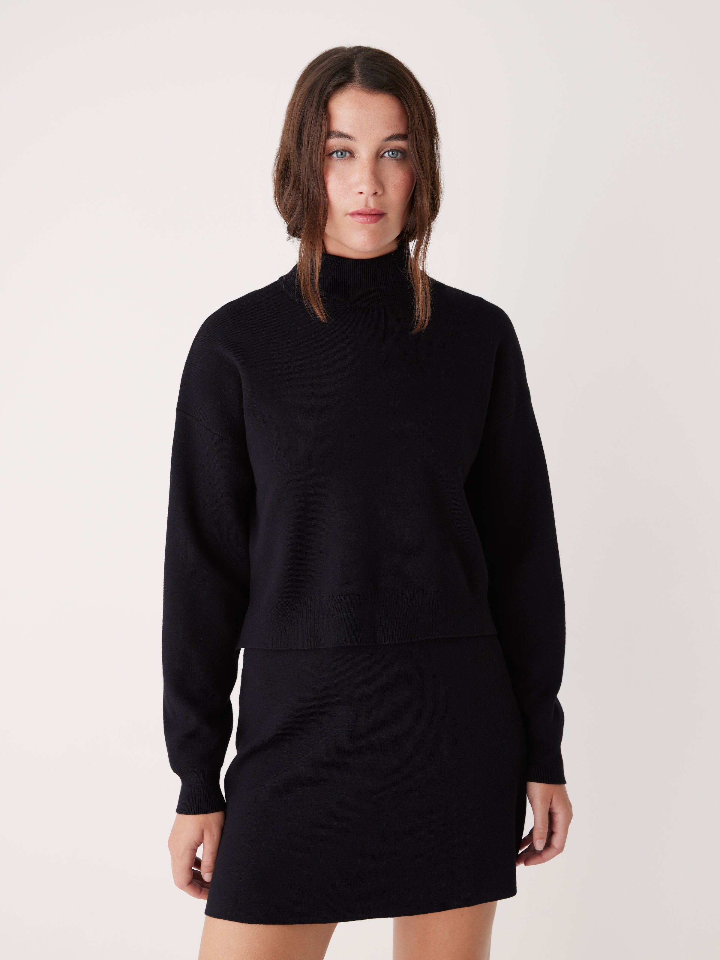 Black Mock Neck Chenille Sweater – Dawson & Daisy Boutique