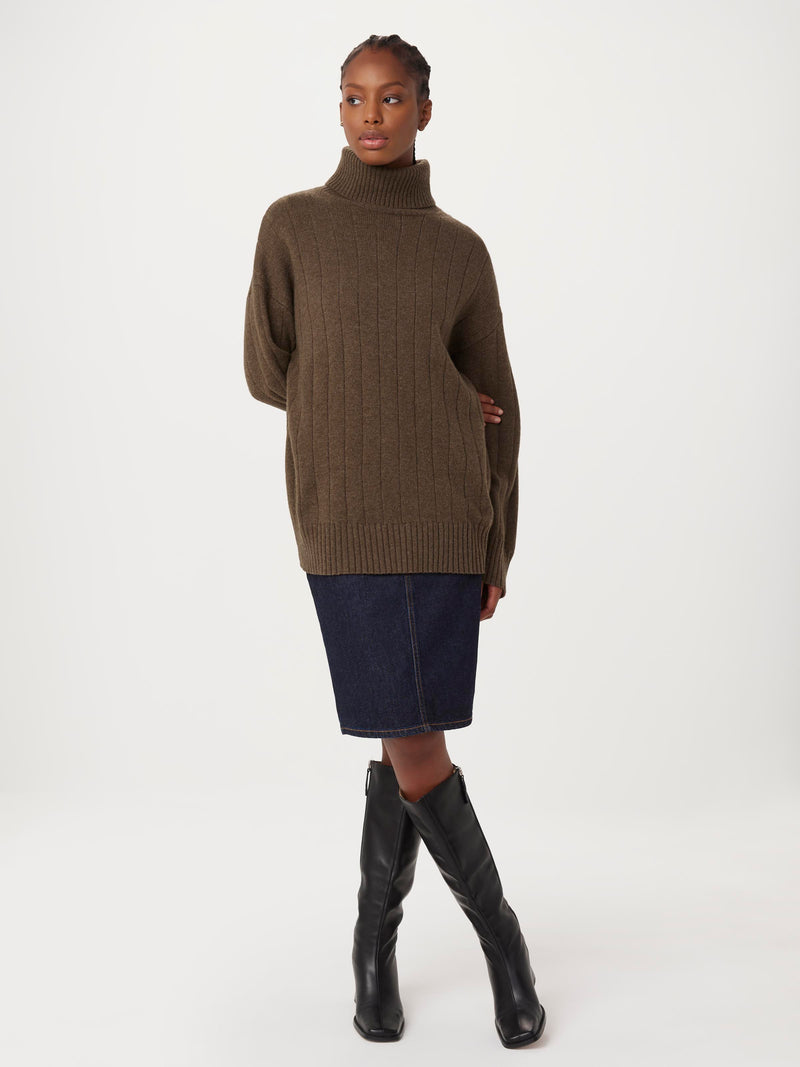 The Lambswool Turtleneck Sweater in Chocolate Brown Frank And Oak USA