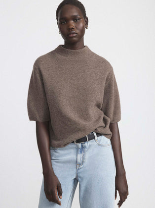 The Yak Wool T-Shirt in Dark Taupe