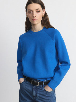 The Compact Raglan Sweater in Nautical Blue