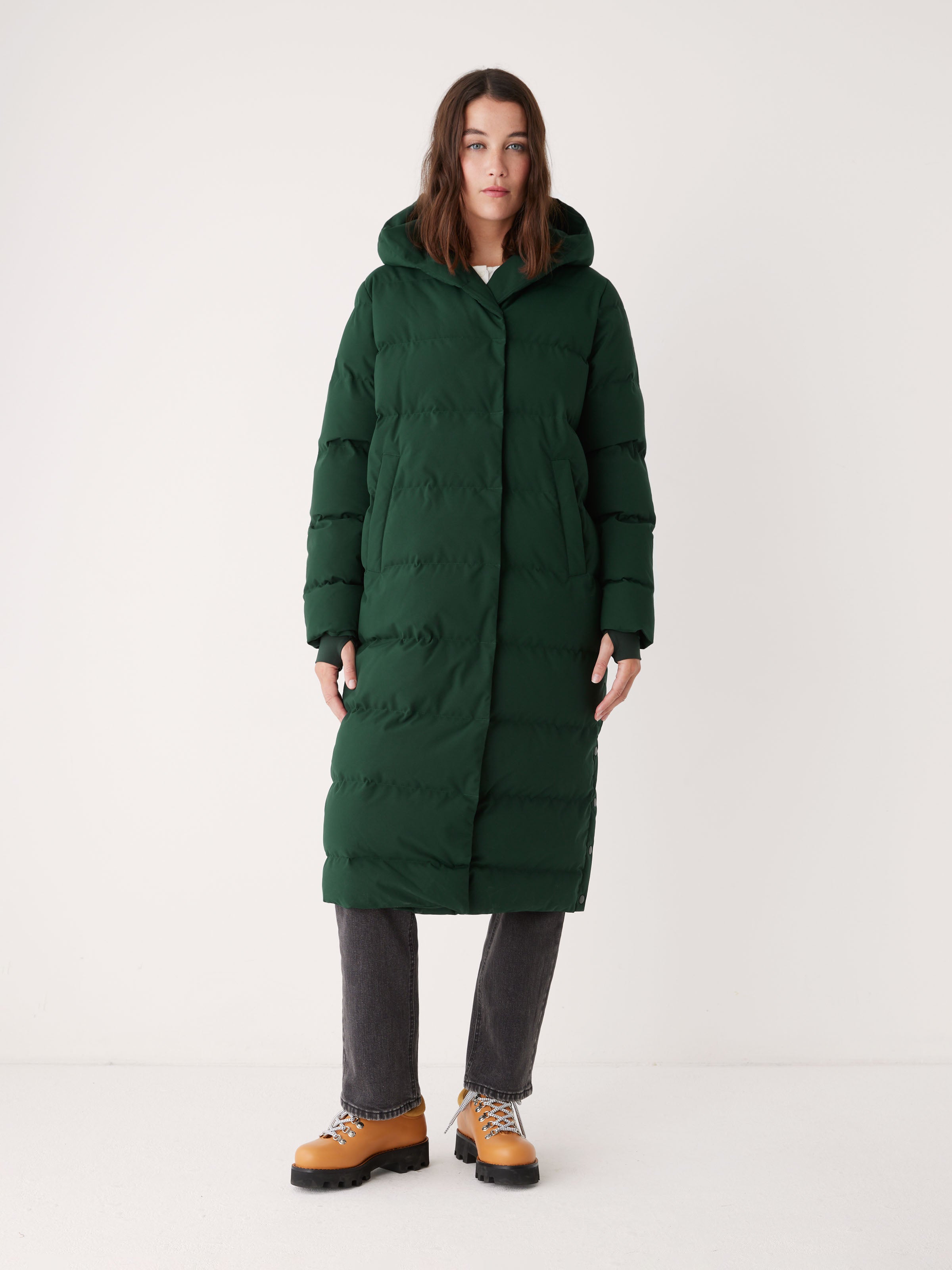 The Highland Long Puffer Coat in Forest Green – Frank And Oak USA