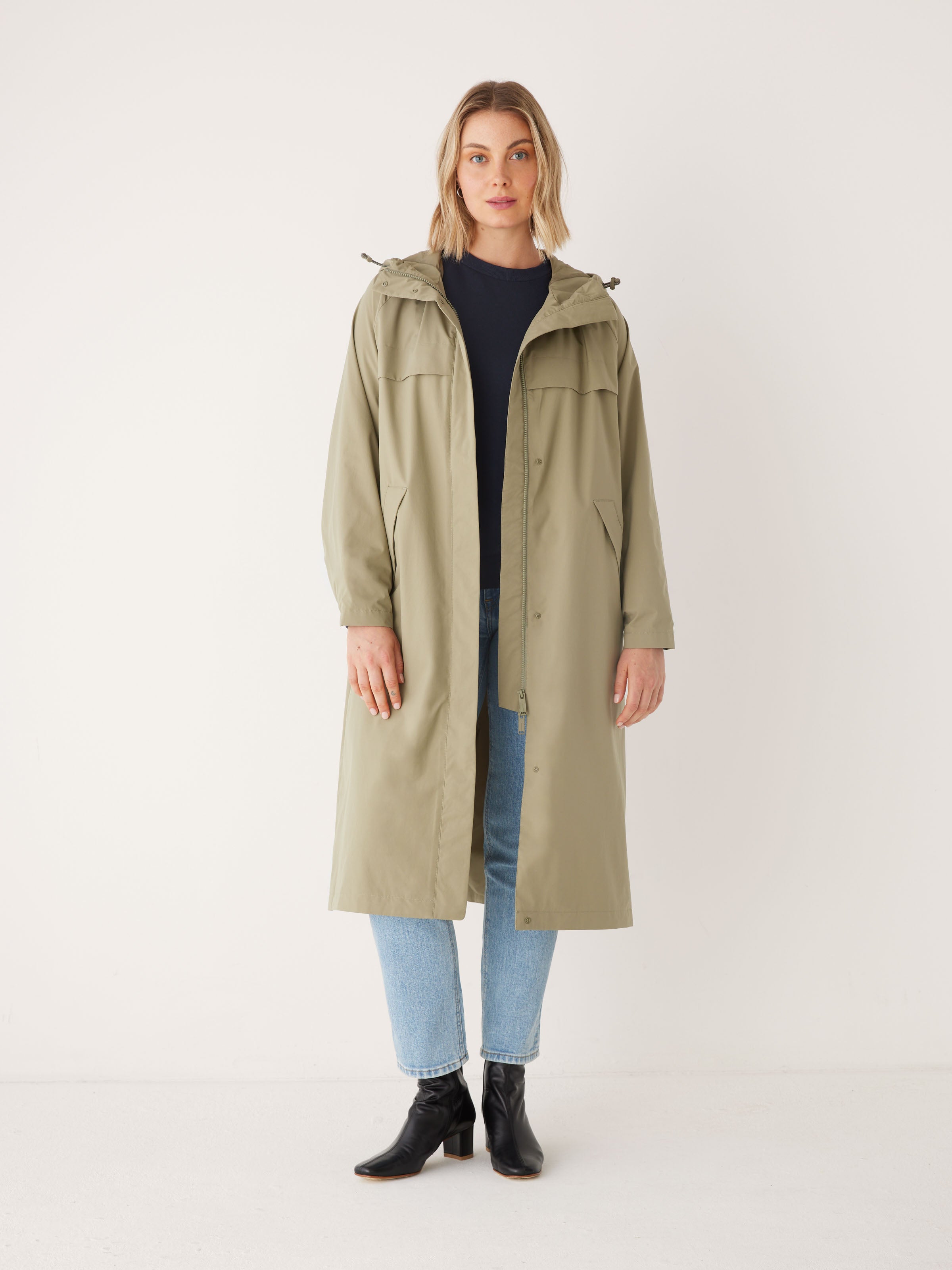 hooded anorak rain jacket