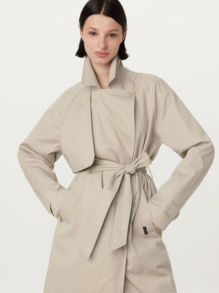 The Long Trench Coat in Light Beige